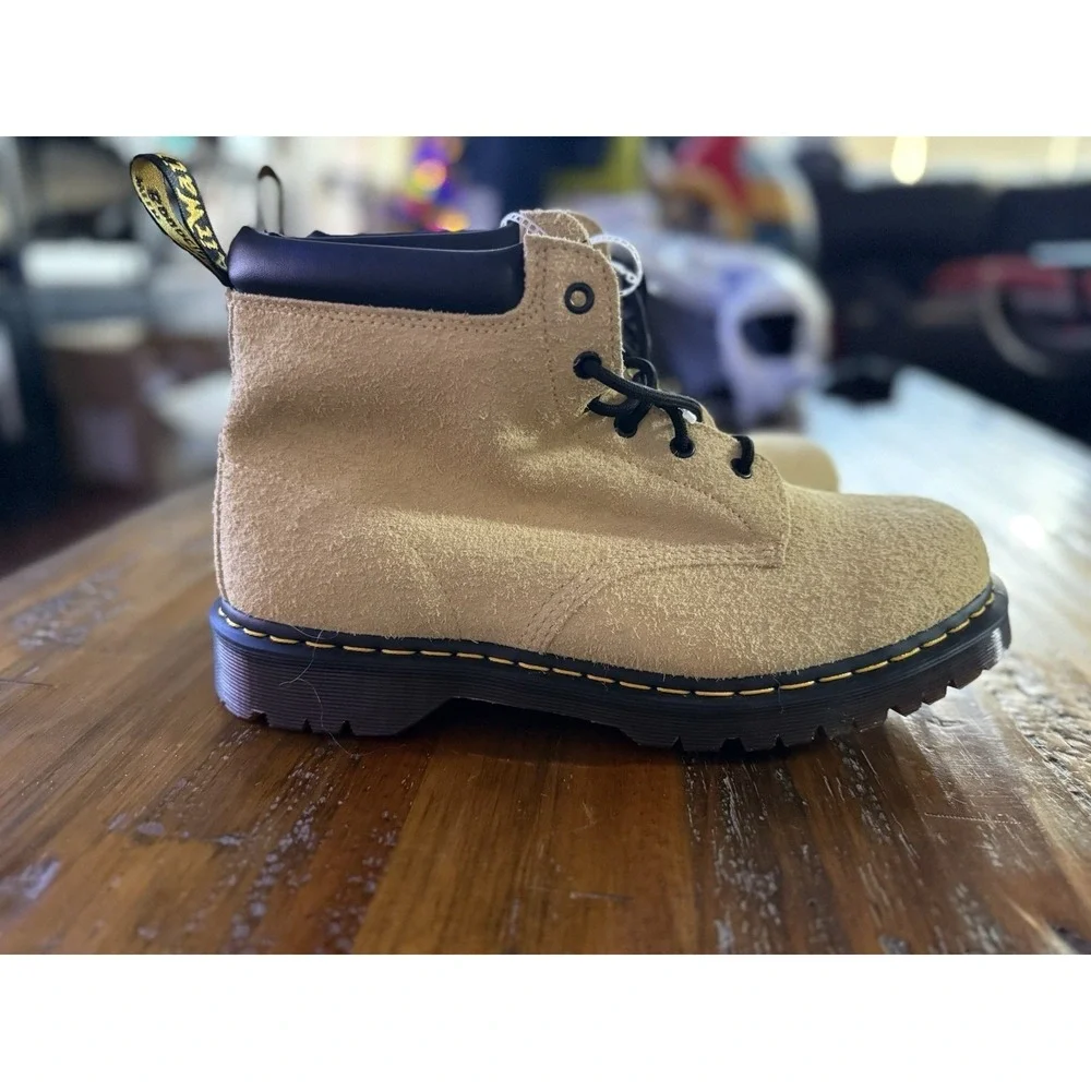 Martens 939 BEN Boots Mens 14 Hazy Yellow Suede Lace Up Padded Collar